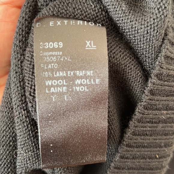 Black Wool Designer Turtleneck - Made in Italy by D. Exterior - Picture 5 of 5